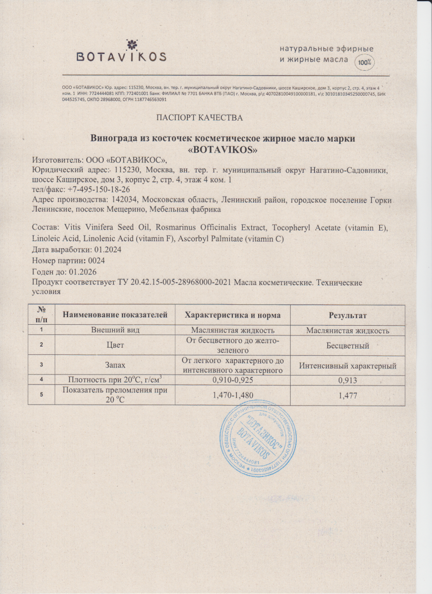 Паспорт №012024